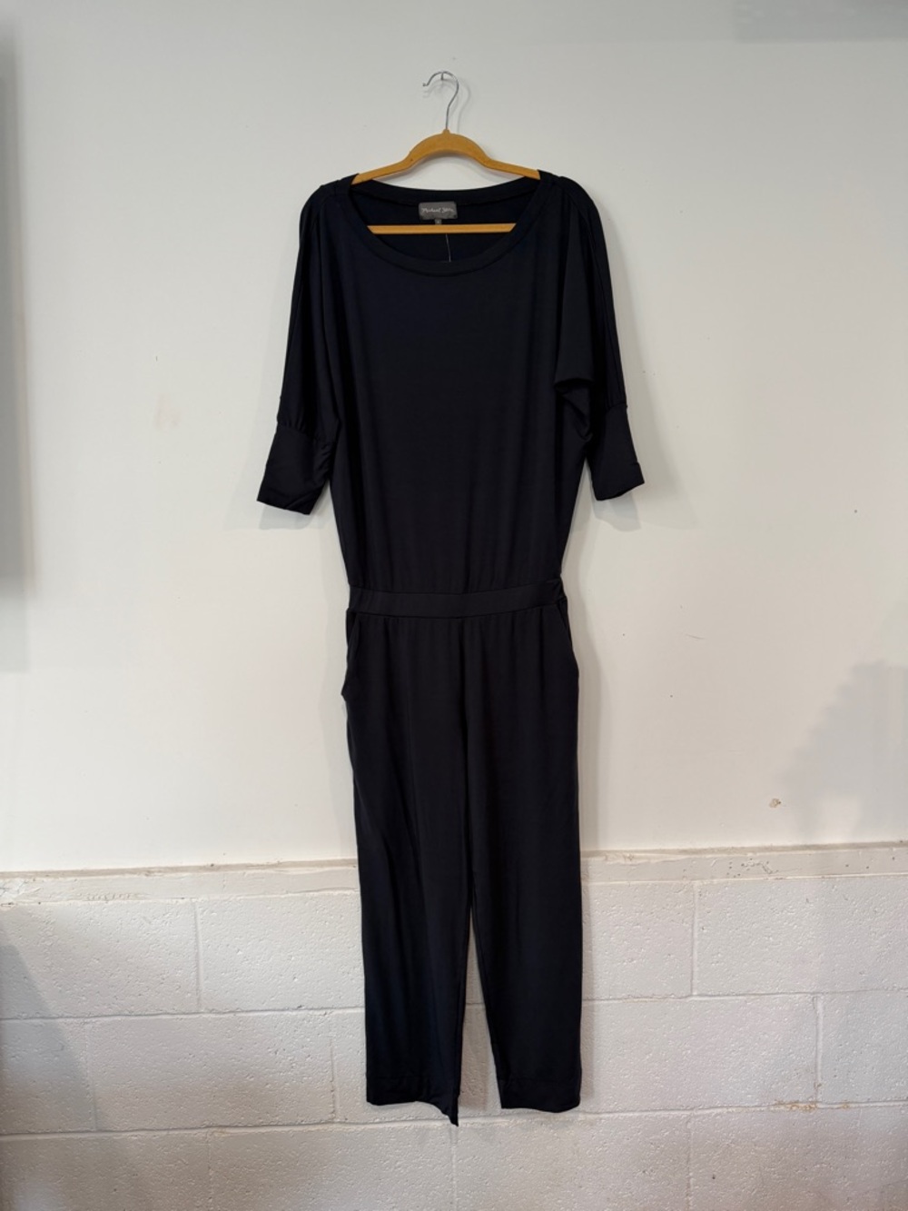Michael Stars Oxide off the shoulder Relaxed Jumpsuit with Elbow Sleeves